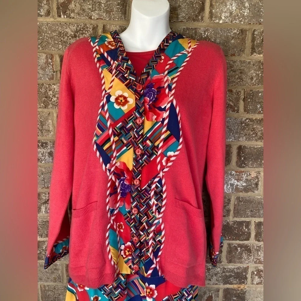 Koos of Course 3 piece outfit Vintage skirt cardigan tee shirt Small Medium - Picture 5 of 16